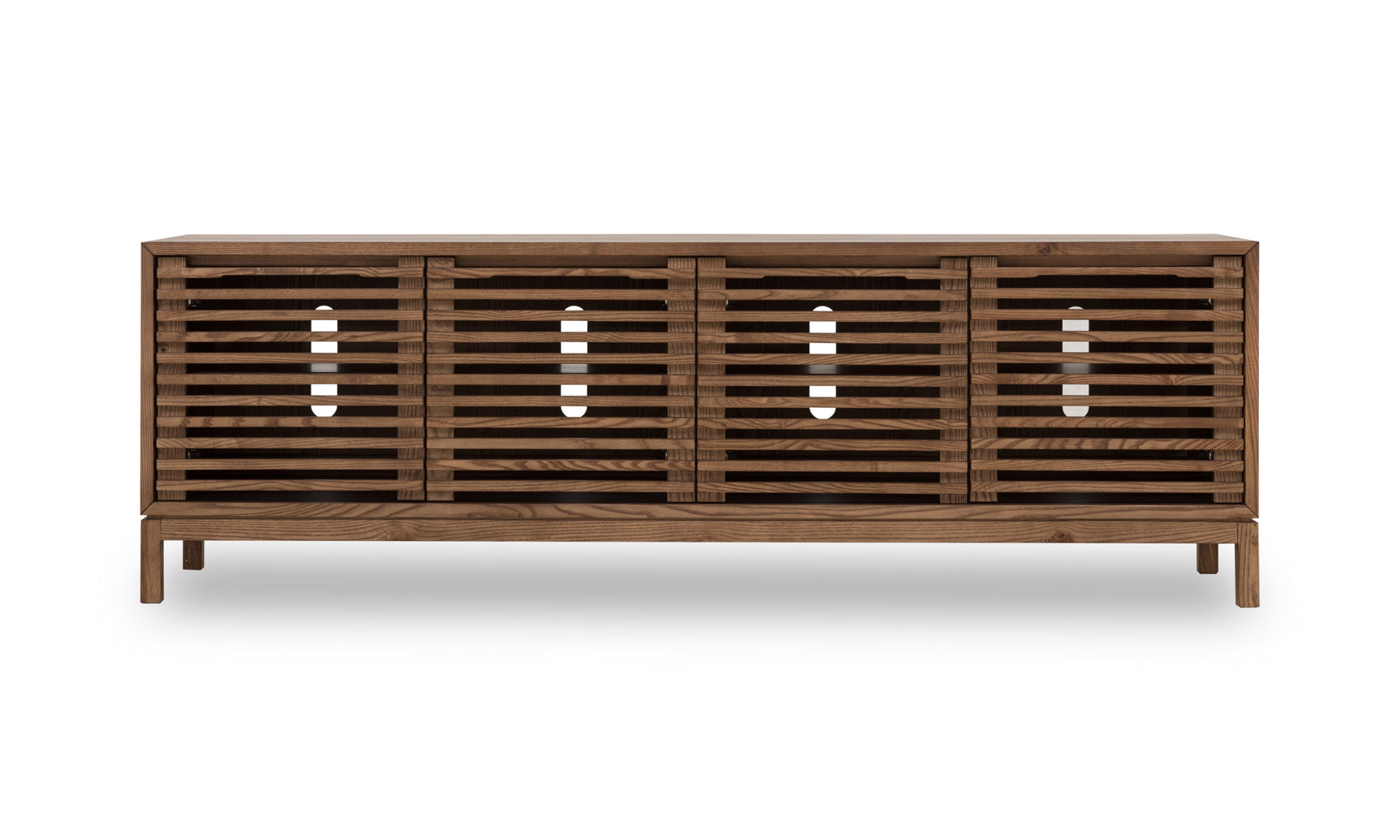 Tanner Four Door Solid Ash Media Console in Roux - Ornate Home