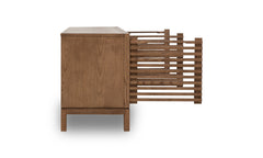 Tanner Four Door Solid Ash Media Console in Roux - Ornate Home