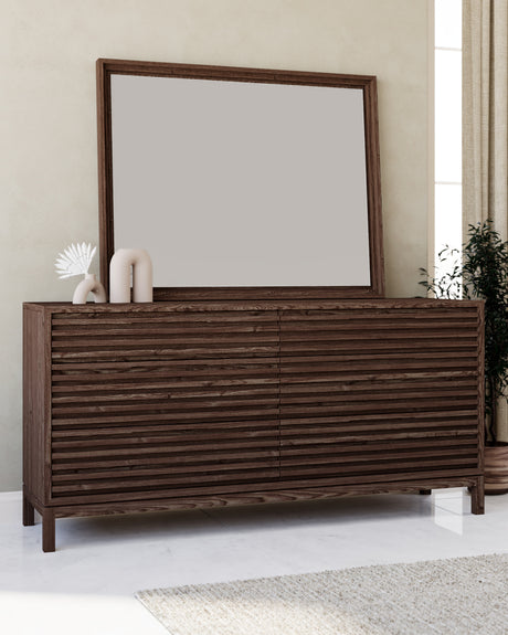 Tanner Six Drawer Ash Wood Dresser in Roux - Ornate Home