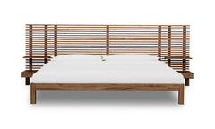 Tanner Solid Ash California King Wall Bed with Integrated Nightstands in Roux - Ornate Home