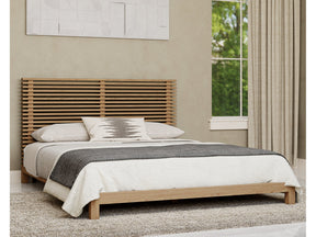 Tanner Solid Ash Eastern King Platform Bed in Flaxen - Ornate Home