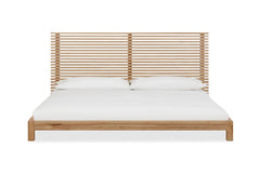 Tanner Solid Ash Eastern King Platform Bed in Flaxen - Ornate Home
