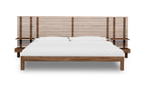 Tanner Solid Ash Eastern King Wall Bed with Integrated Nightstands in Roux - Ornate Home