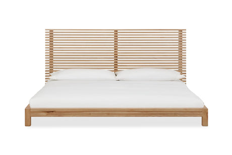 Tanner Solid Ash Queen Platform Bed in Flaxen - Ornate Home