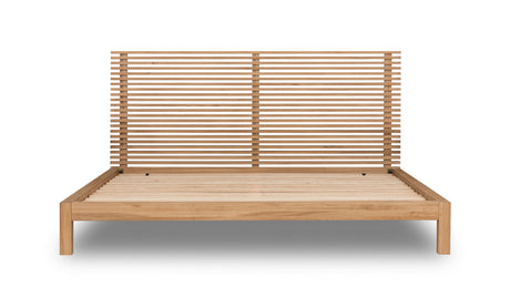 Tanner Solid Ash Queen Platform Bed in Flaxen - Ornate Home