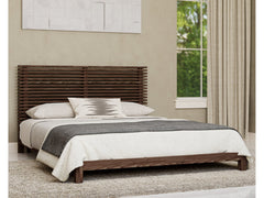 Tanner Solid Ash Queen Platform Bed in Roux - Ornate Home