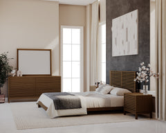Tanner Solid Ash Queen Platform Bed in Roux - Ornate Home