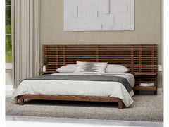 Tanner Solid Ash Queen Wall Bed with Integrated Nightstands in Roux - Ornate Home