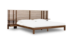 Tanner Solid Ash Queen Wall Bed with Integrated Nightstands in Roux - Ornate Home