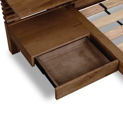 Tanner Solid Ash Queen Wall Bed with Integrated Nightstands in Roux - Ornate Home