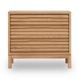 Tanner Three Drawer Ash Wood Nightstand in Flaxen - Ornate Home