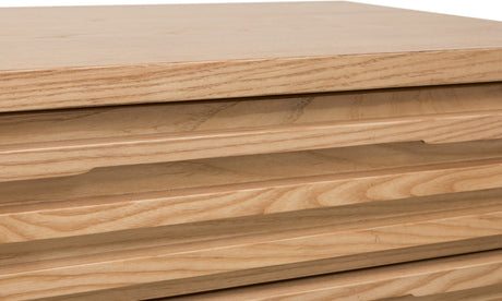 Tanner Three Drawer Ash Wood Nightstand in Flaxen - Ornate Home