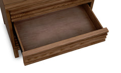 Tanner Three Drawer Ash Wood Nightstand in Roux - Ornate Home