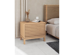Tanner Two Drawer Ash Wood Nightstand in Flaxen - Ornate Home