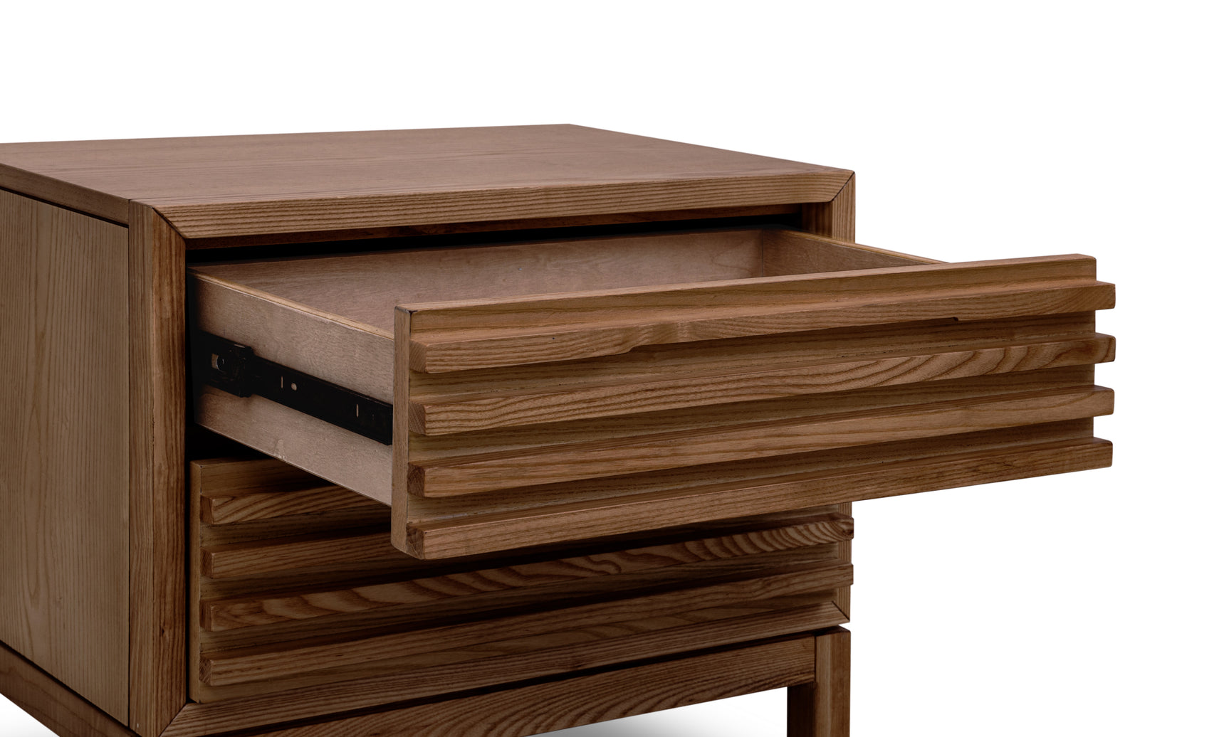 Tanner Two Drawer Ash Wood Nightstand in Roux - Ornate Home