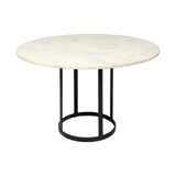 Tanner White/Black 48" Round Pedestal Dining Table - Ornate Home