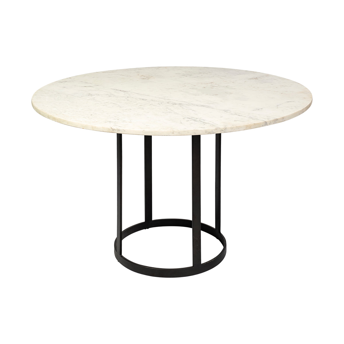 Tanner White/Black 48" Round Pedestal Dining Table - Ornate Home