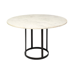 Tanner White/Black 48" Round Pedestal Dining Table