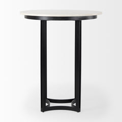 Tanner White/Black Pedestal Dining Table