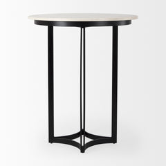 Tanner White/Black Pedestal Dining Table