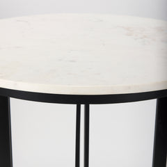 Tanner White/Black Pedestal Dining Table