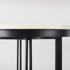 Tanner White/Black Pedestal Dining Table
