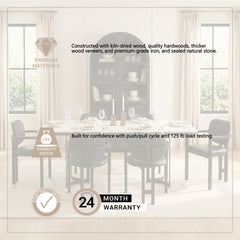 Tanner White/Black Rectangular Pedestal Dining Table