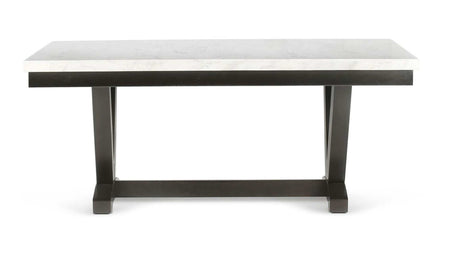Tanner White Faux Carrara Marble & Black Dining Table - Ornate Home