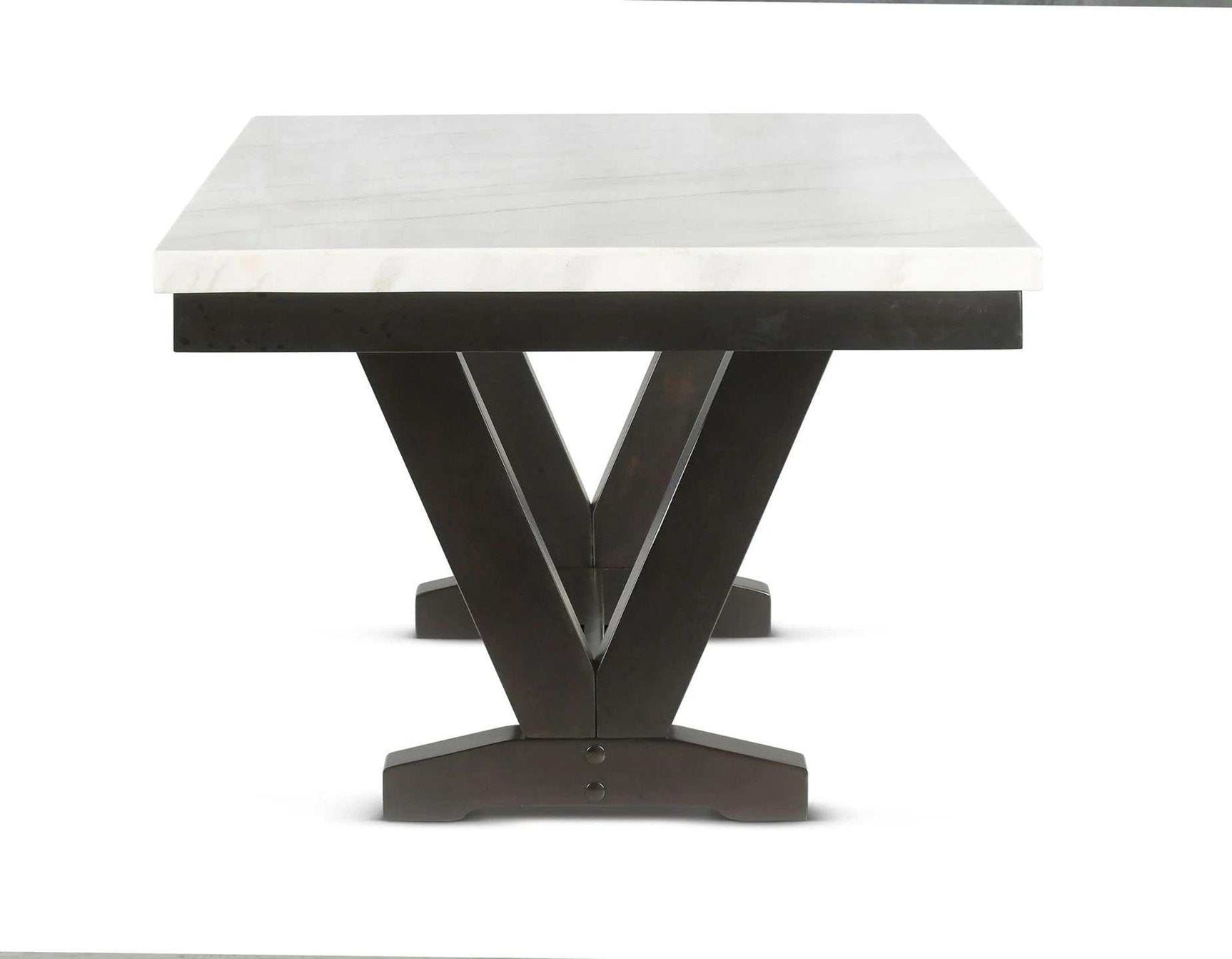 Tanner White Faux Carrara Marble & Black Dining Table - Ornate Home