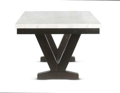 Tanner White Faux Carrara Marble & Black Dining Table - Ornate Home