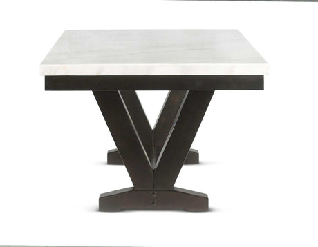 Tanner White Faux Carrara Marble & Black Dining Table - Ornate Home