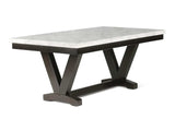 Tanner White Faux Carrara Marble & Black Dining Table - Ornate Home