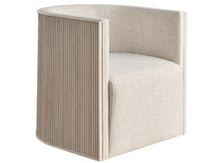 Tanner White Oak/Monique Linen Swivel Chair - Ornate Home