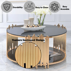 Tanquin Coffee Table in Gold/Black - Ornate Home