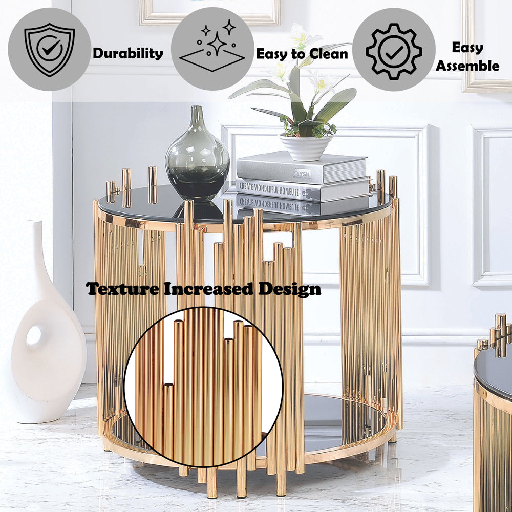 Tanquin End Table in Gold/Black 84492 - Ornate Home