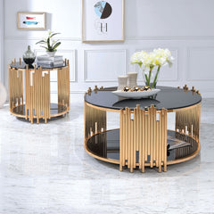 Tanquin End Table in Gold/Black 84492 - Ornate Home