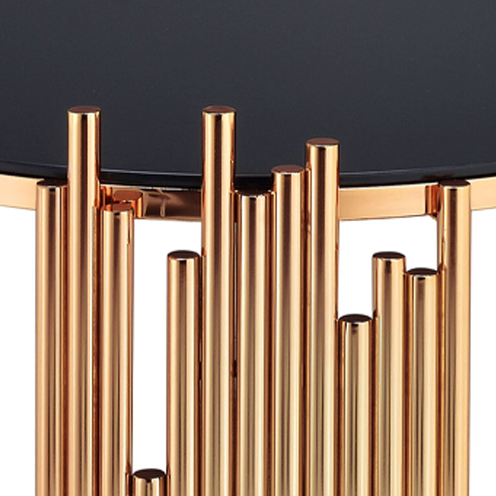 Tanquin End Table in Gold/Black 84492 - Ornate Home