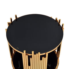 Tanquin End Table in Gold/Black 84492 - Ornate Home