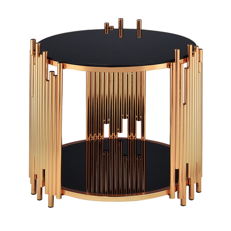 Tanquin End Table in Gold/Black 84492 - Ornate Home