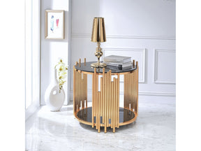 Tanquin End Table in Gold/Black 84492 - Ornate Home