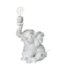 Tantor Gray Resin Elephant Calf Table Lamp - Ornate Home