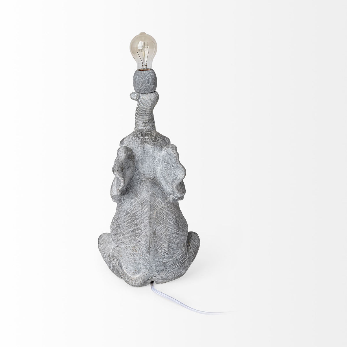 Tantor Gray Resin Elephant Calf Table Lamp - Ornate Home