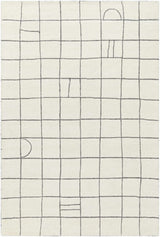 Tanya Pearl White Grid Wool Rug - Clearance - Ornate Home