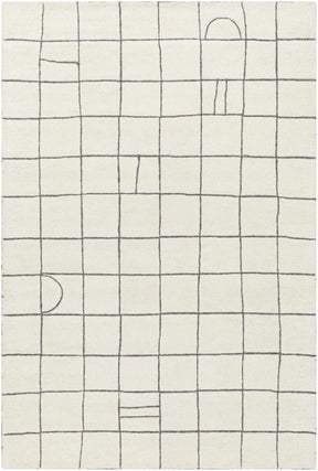 Tanya Pearl White Grid Wool Rug - Clearance - Ornate Home