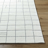Tanya Pearl White Grid Wool Rug - Clearance - Ornate Home