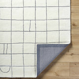 Tanya Pearl White Grid Wool Rug - Clearance - Ornate Home