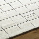 Tanya Pearl White Grid Wool Rug - Clearance - Ornate Home