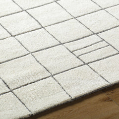 Tanya Pearl White Grid Wool Rug - Clearance - Ornate Home