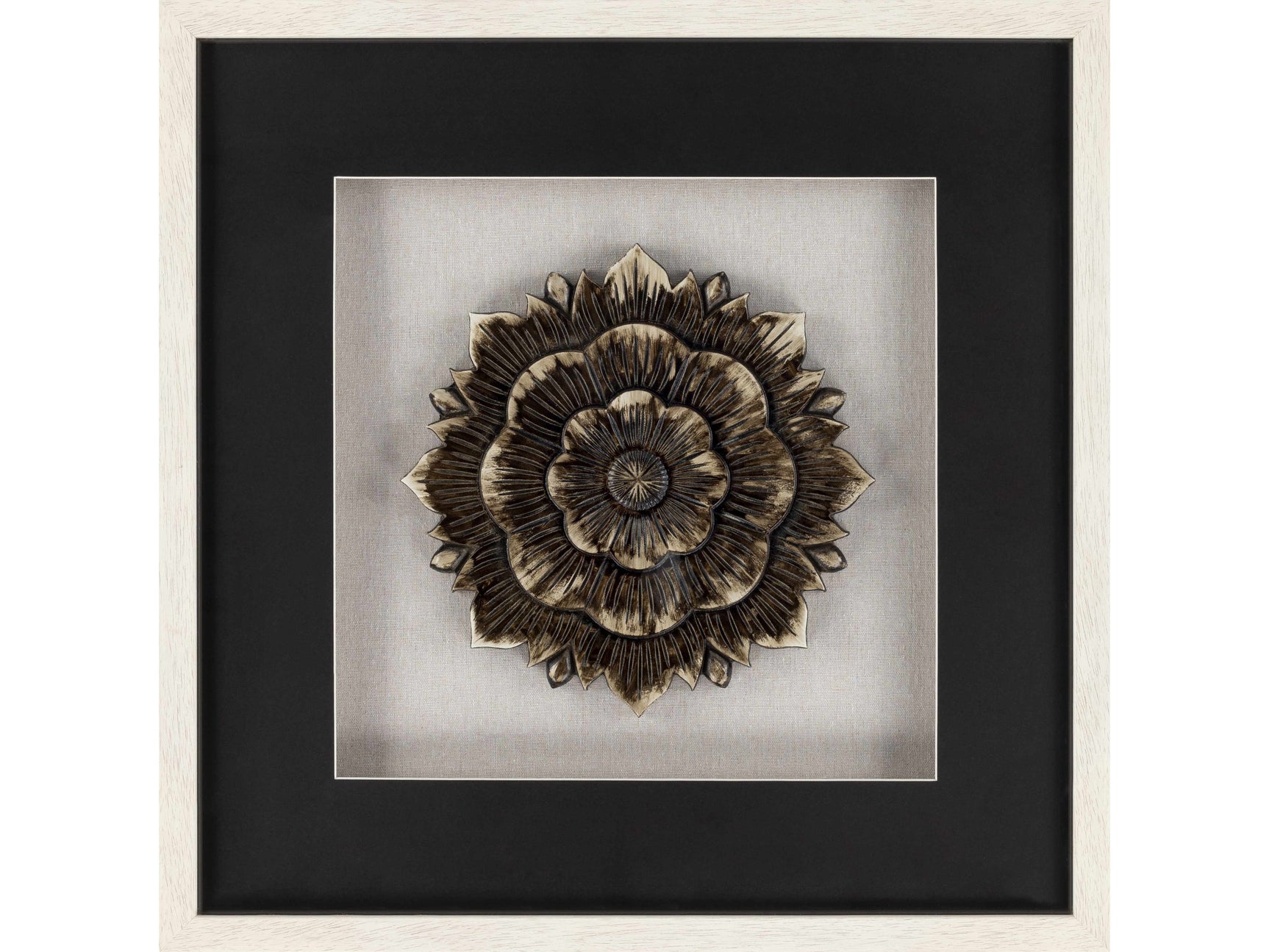 Tanza Black Textured Floral Wall Art - Ornate Home
