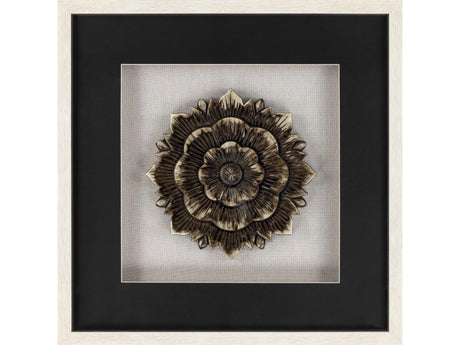 Tanza Black Textured Floral Wall Art - Ornate Home